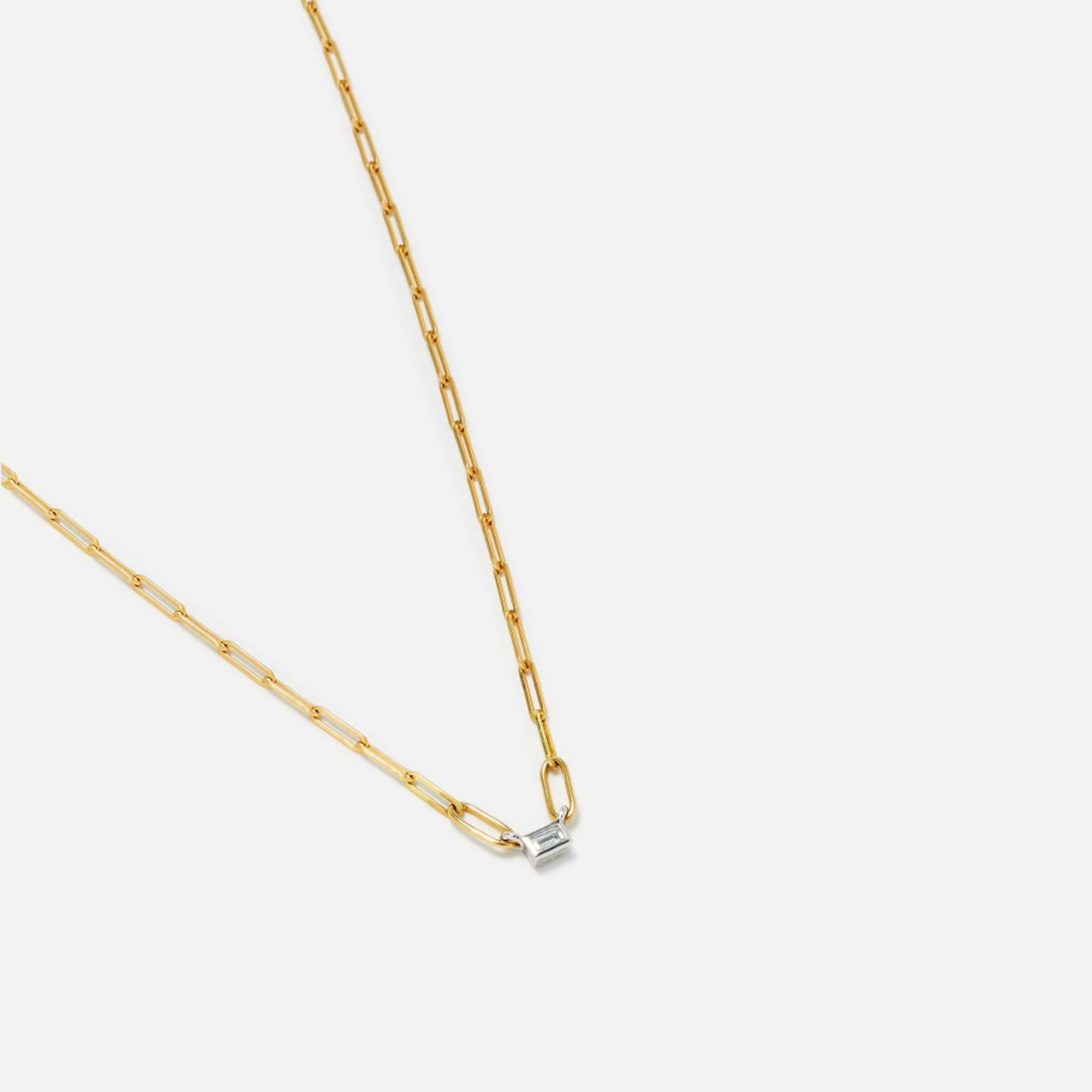 Yvonne Leon Collier Necklace PM 1 Baguettes Clos Diamant Small Link - Yellow sold by Kith product image thumbnail 2
