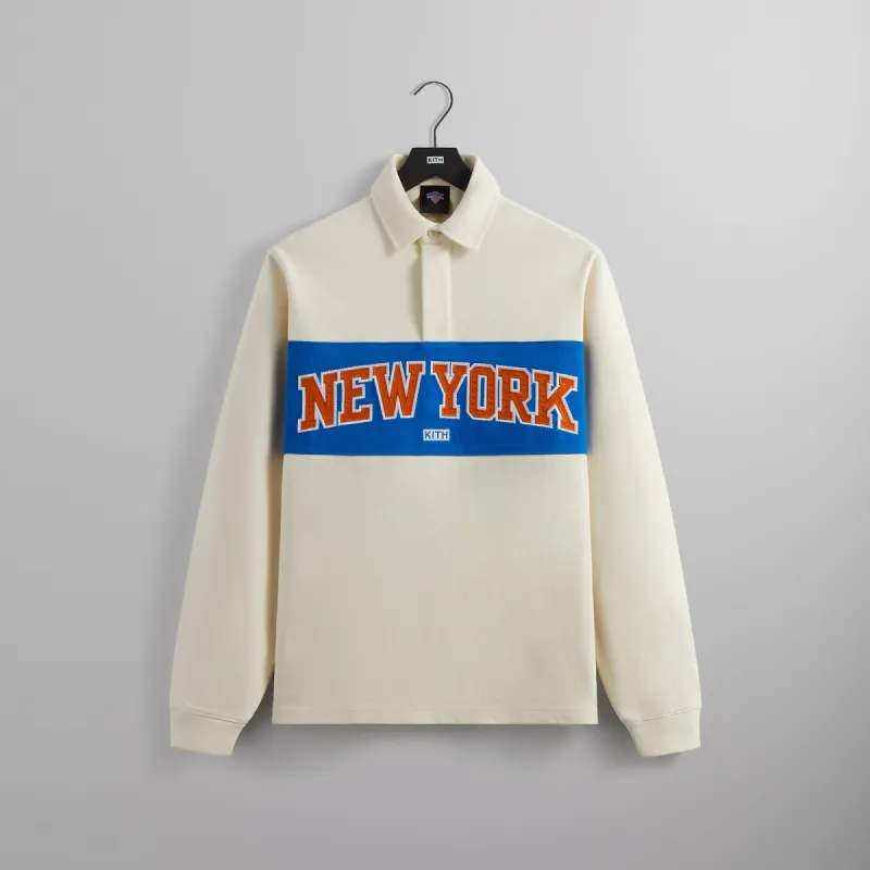 Kith for the New York Knicks Long Sleeve Rugby Shirt - Silk sold by Kith