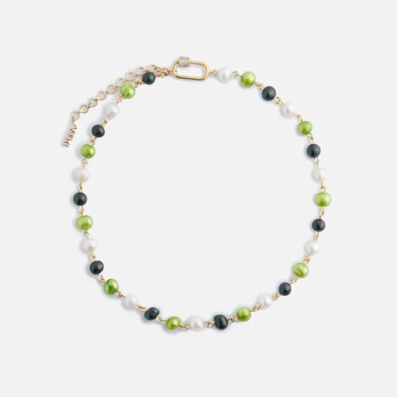 VEERT The Single Freshwater Pearl Necklace - Multi Green sold by Kith