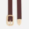Kith Women Round Buckle Leather Belt - Magma sold by Kith