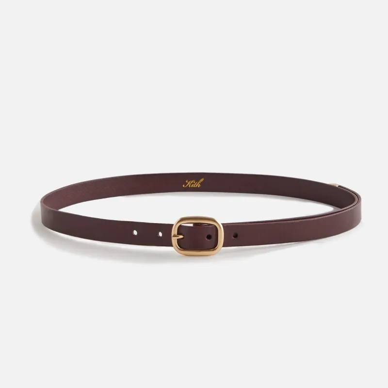 Kith Women Round Buckle Leather Belt - Magma sold by Kith