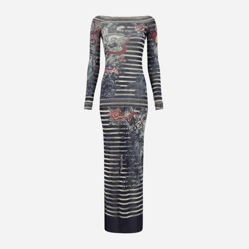 Jean Paul Gaultier Long Boat Neck Dress with Long Sleeves - Marinier sold by Kith
