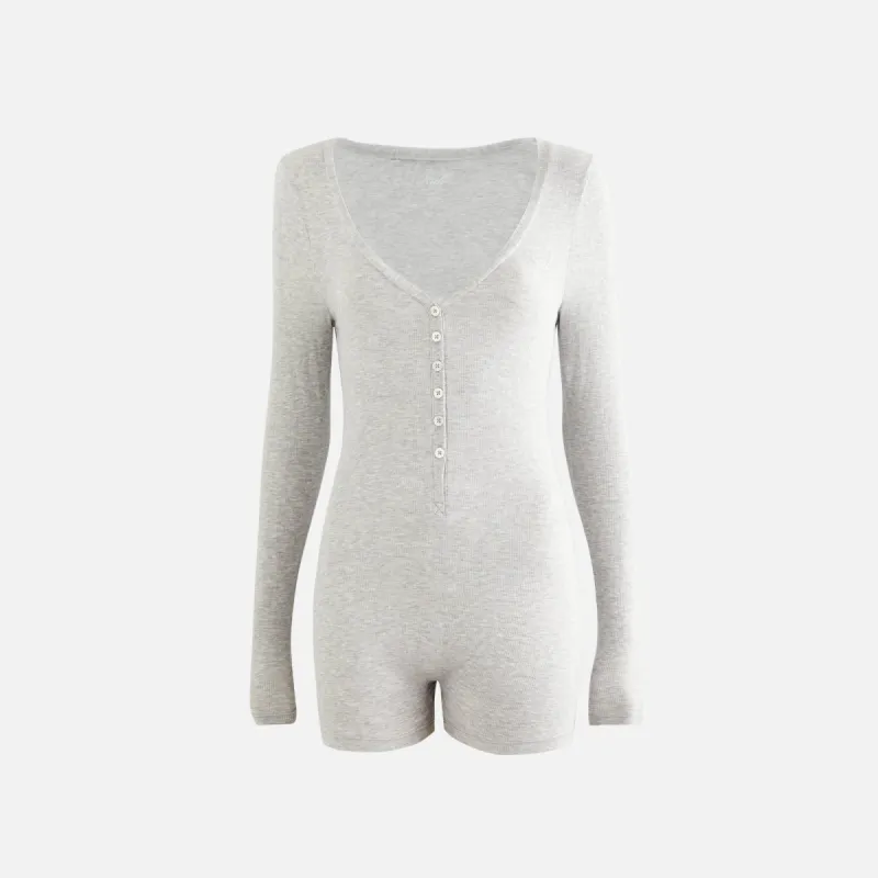 Kith Women Dara Modal Rib Romper - Heather Grey PH sold by Kith