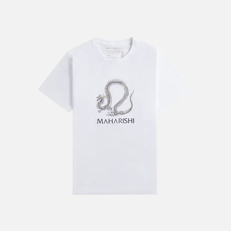 Maharishi Fossil Dragon Tee - White sold by Kith