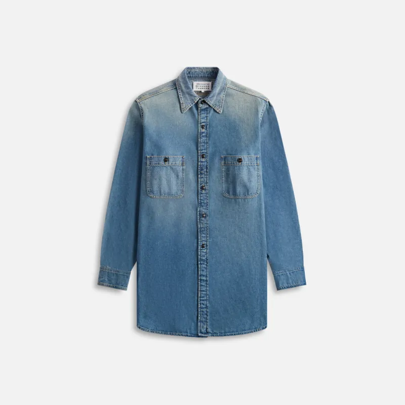 Maison Margiela Denim Shirt - Blue sold by Kith