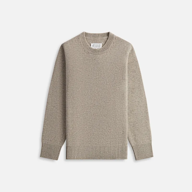 Maison Margiela 5-Gauge Shetland Crewneck Sweater - Beige / Light Grey made by Maison Margiela