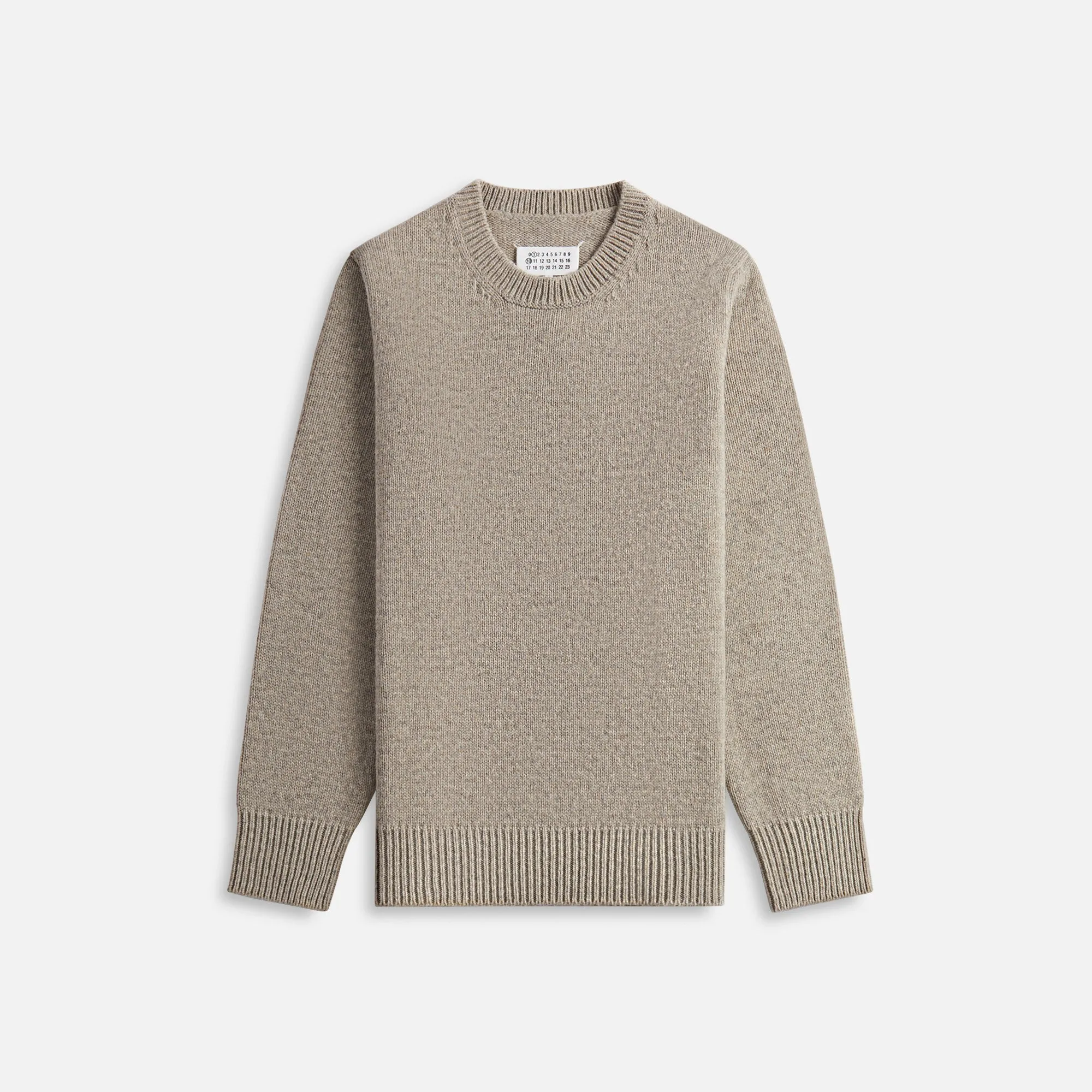 Maison Margiela 5-Gauge Shetland Crewneck Sweater - Beige / Light Grey sold by Kith
