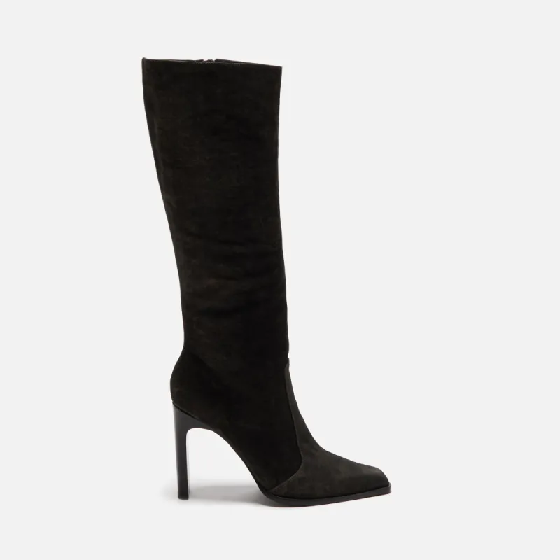 Black Suede Studio Grand 100 Boot - Brown Distressed Nubuck sold by Kith