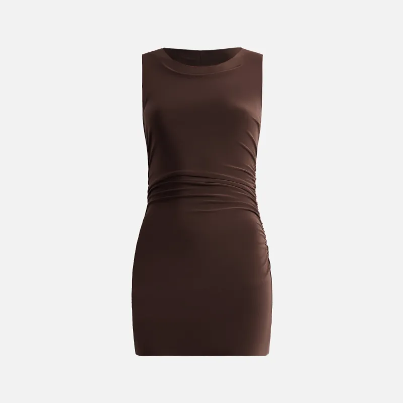 Norma Kamali Sleeveless Pickleball Mini Dress - Chocolate sold by Kith