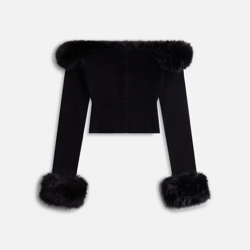 GUIZIO Faux Fur Cardigan - Black sold by Kith