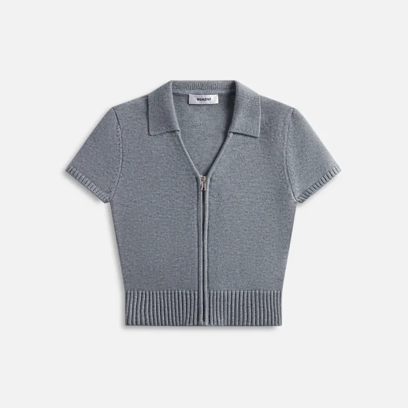 GUIZIO Calesia Zip Up Top - Grey sold by Kith