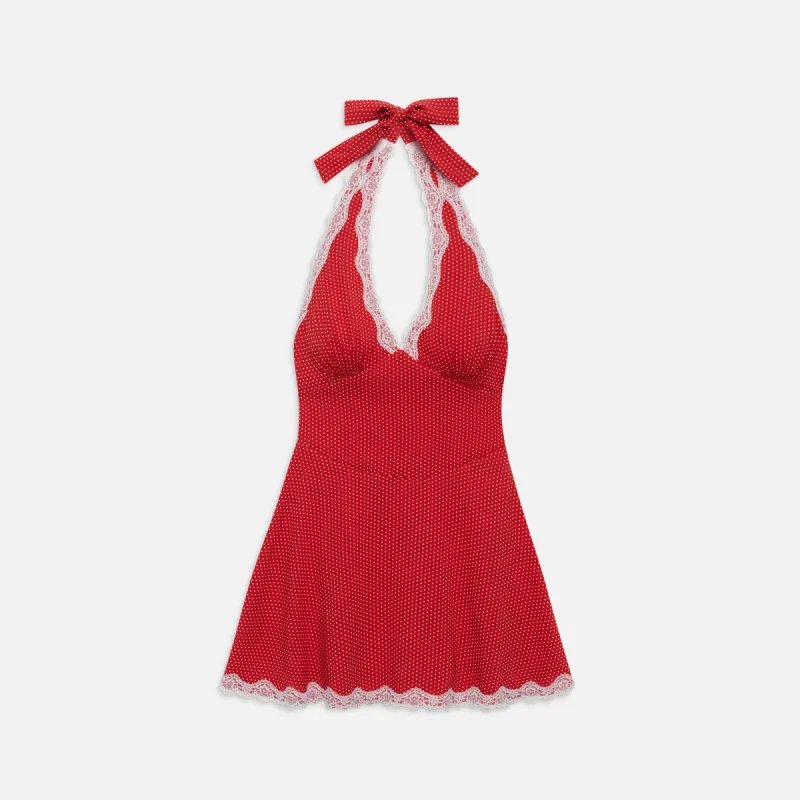 Frankies Bikinis Audrey Crepe Dress - Ladybug sold by Kith