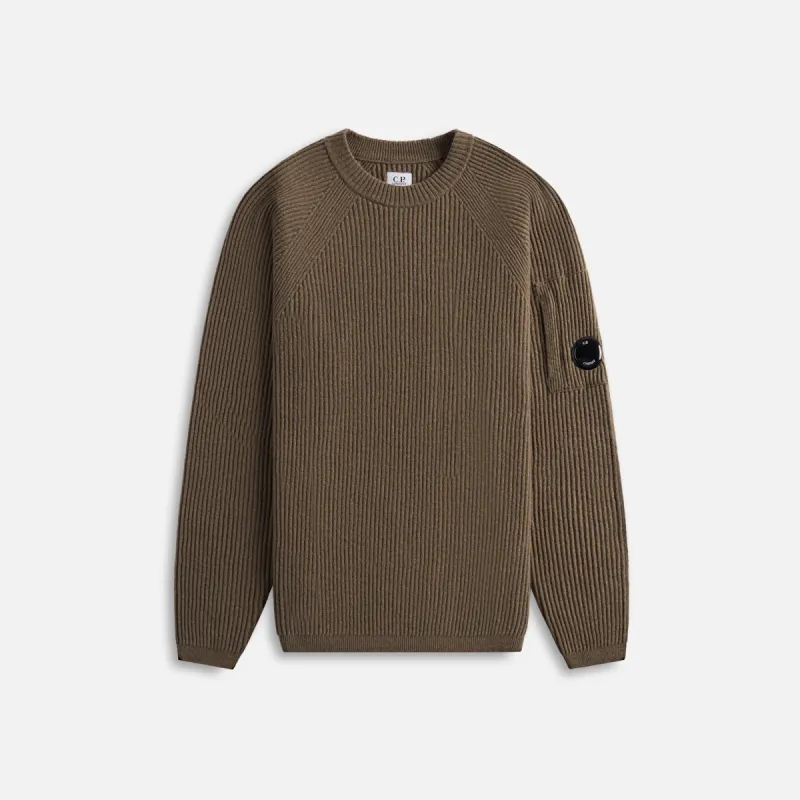 C.P. Company Lambswool Crewneck Full Knit - Walnut sold by Kith
