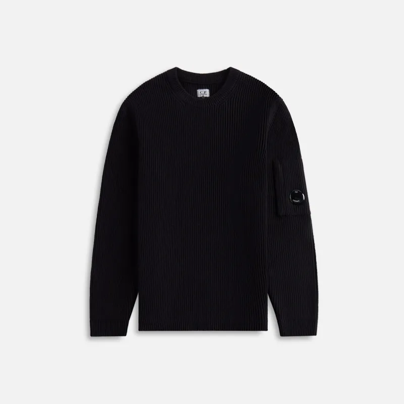 C.P. Company Full Rib Crewneck Knit - Black sold by Kith