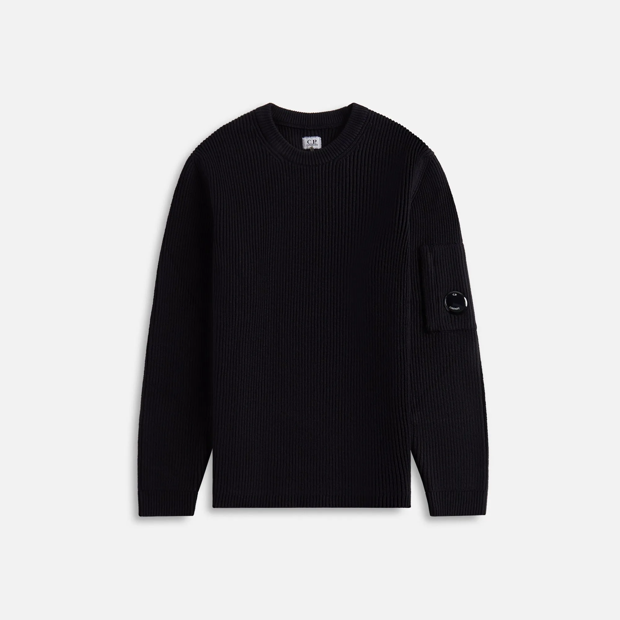 C.P. Company Full Rib Crewneck Knit - Black sold by Kith