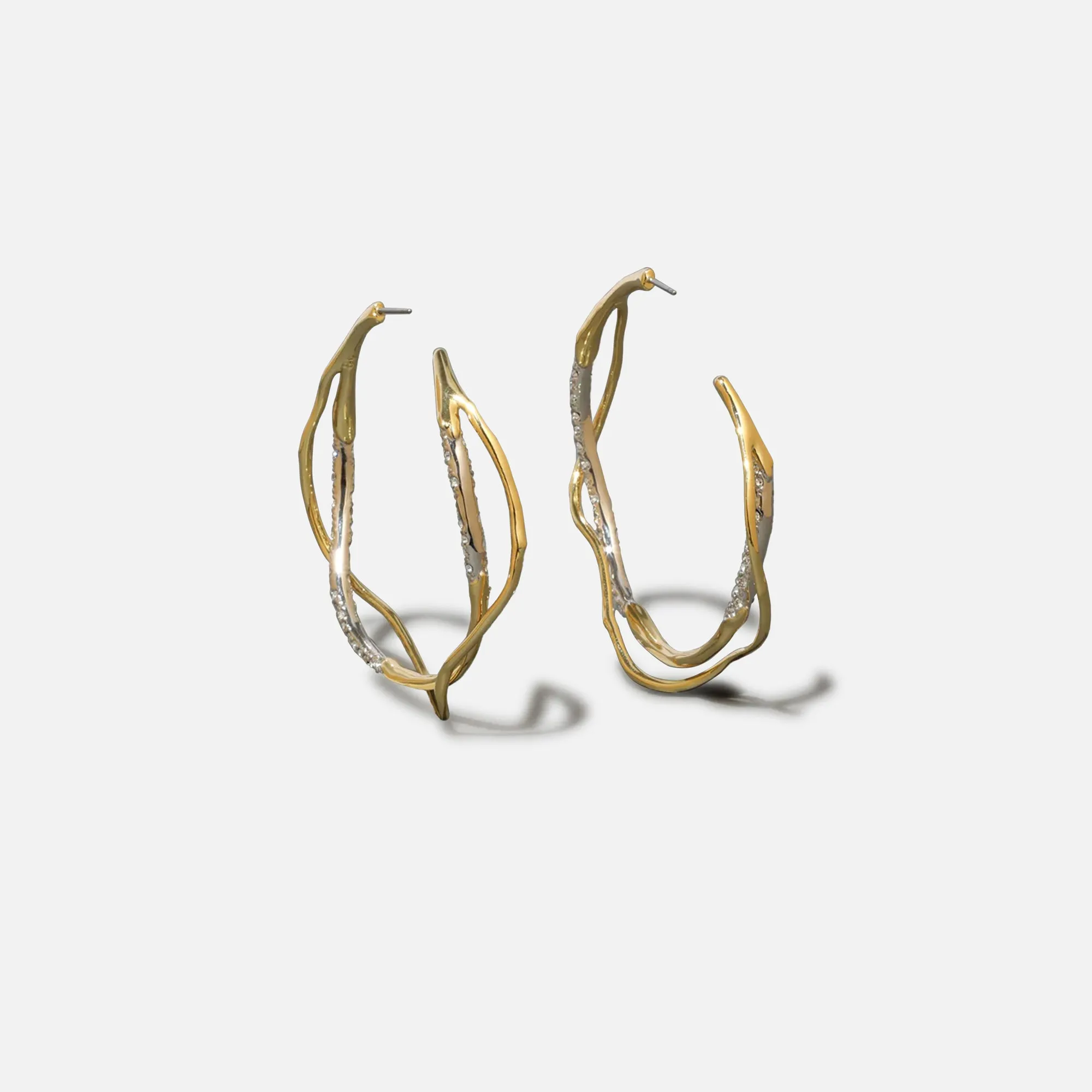 Alexis Bittar Intertwined Crystal Pave Hoop Earrings - Gold sold by Kith product image thumbnail 2