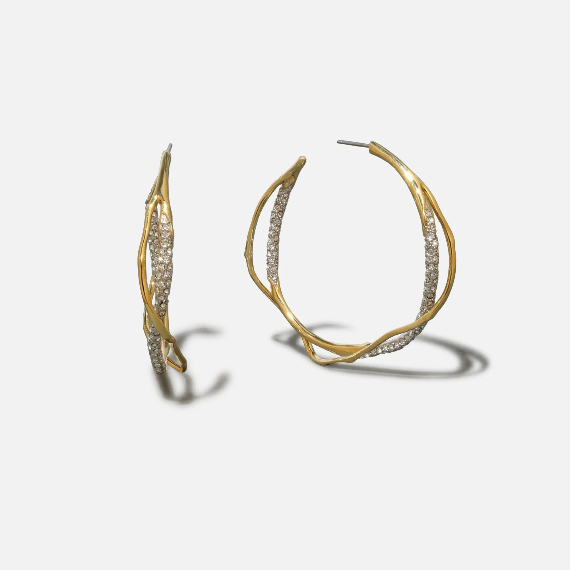 Alexis Bittar Intertwined Crystal Pave Hoop Earrings - Gold sold by Kith product image thumbnail 3