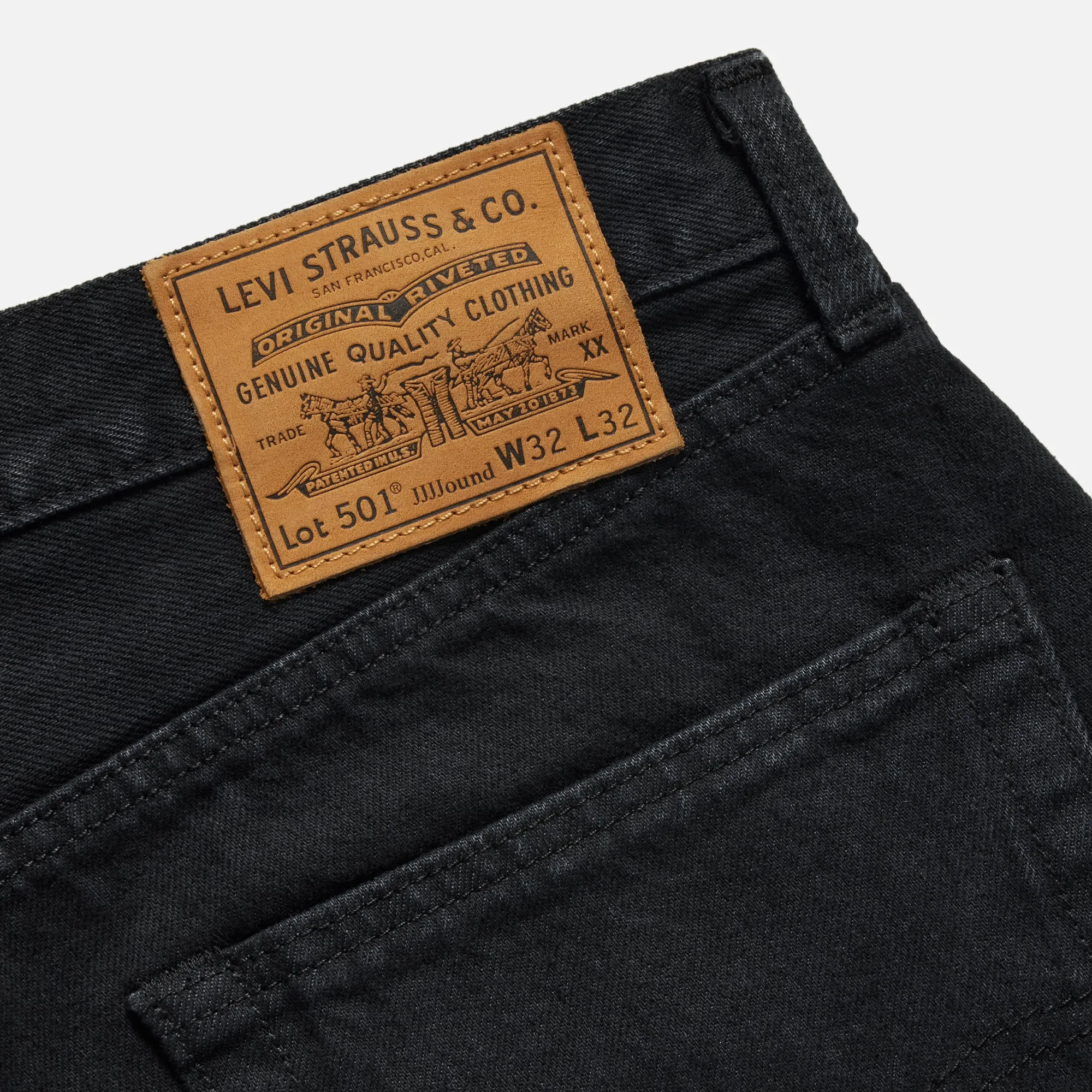 Levi's x JJJJound 501 '93 Jean - Black Overdye sold by Kith product image thumbnail 4