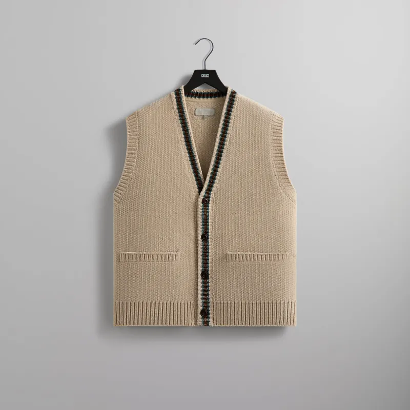 Kith Button Front Reuben Sweater Vest - Sandrift sold by Kith