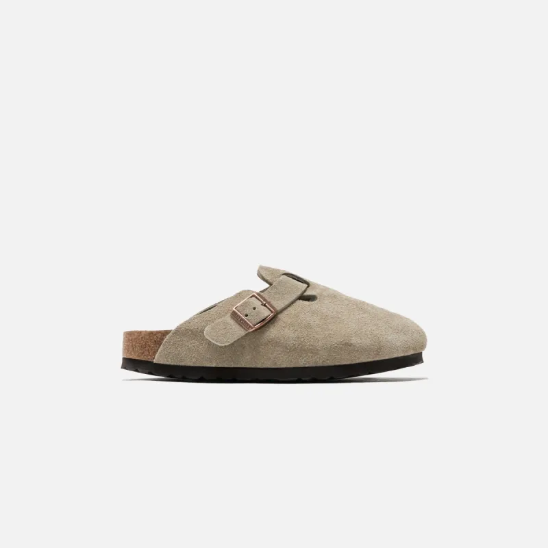 Birkenstock WMNS Boston Soft Footbed Suede - Taupe sold by Kith