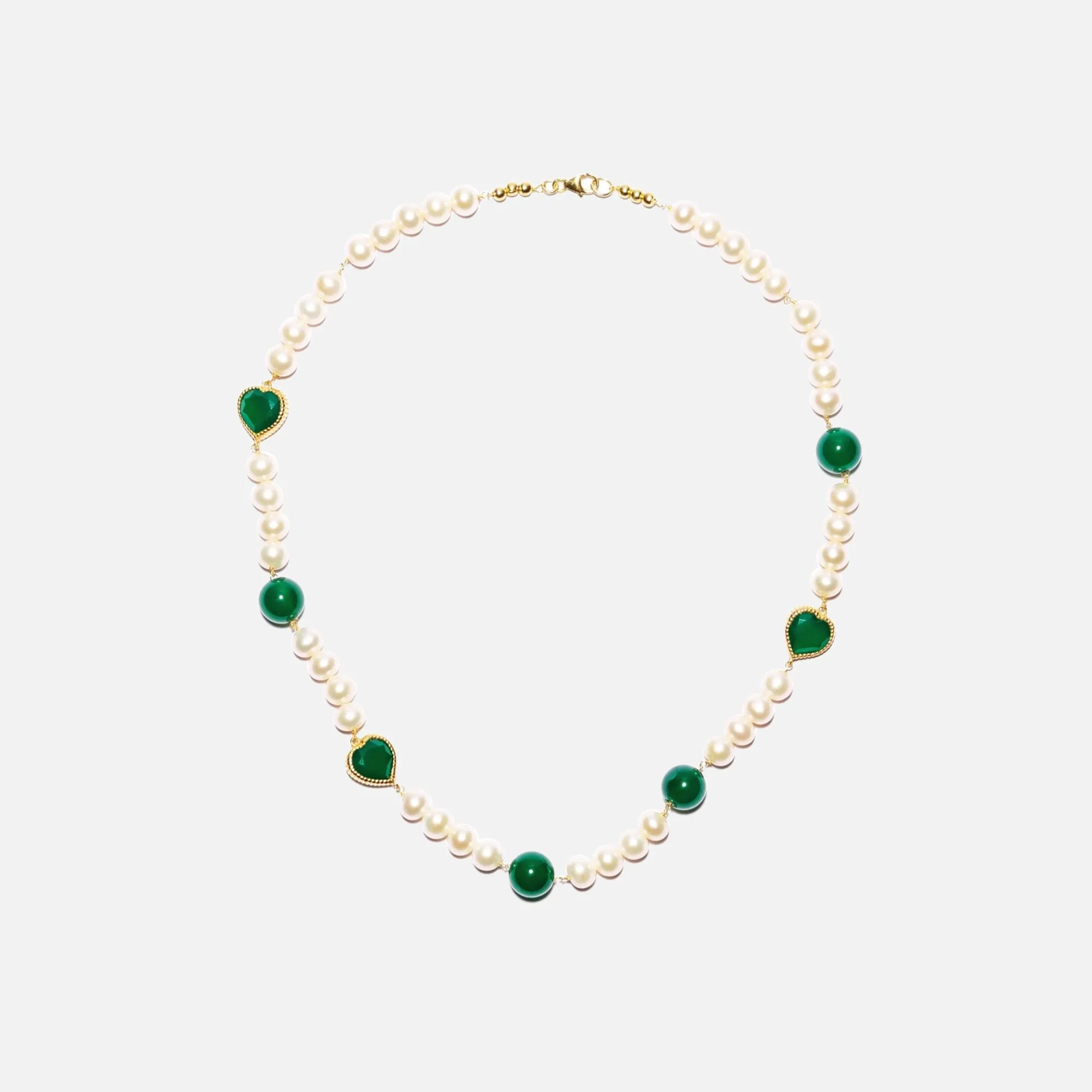VEERT Onyx Freshwater Pearl Necklace - Green sold by Kith