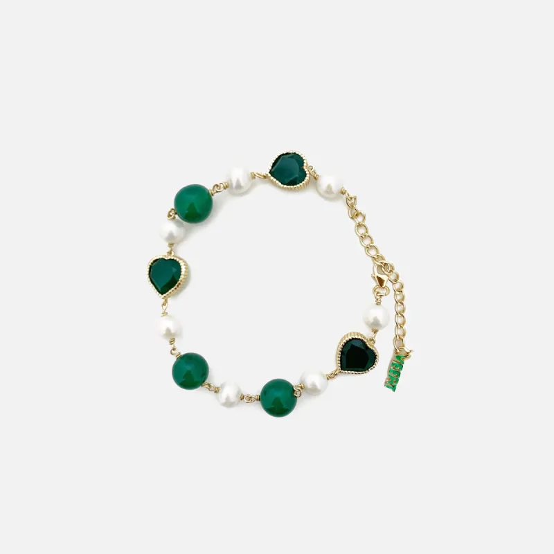 VEERT Onyx Freshwater Pearl Bracelet - Green sold by Kith