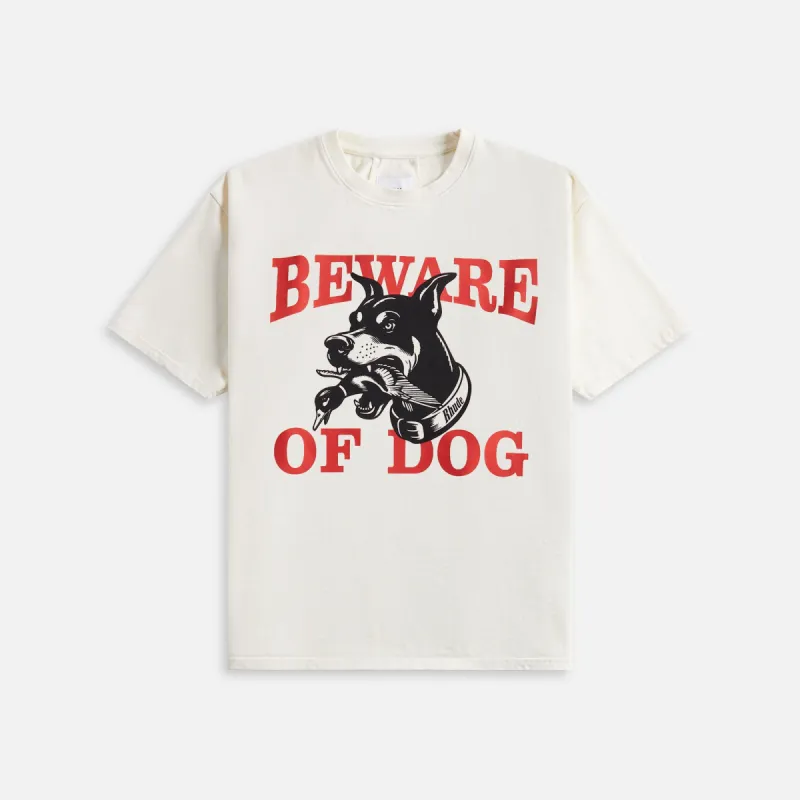 Rhude Warning Logo Tee - Vintage White sold by Kith