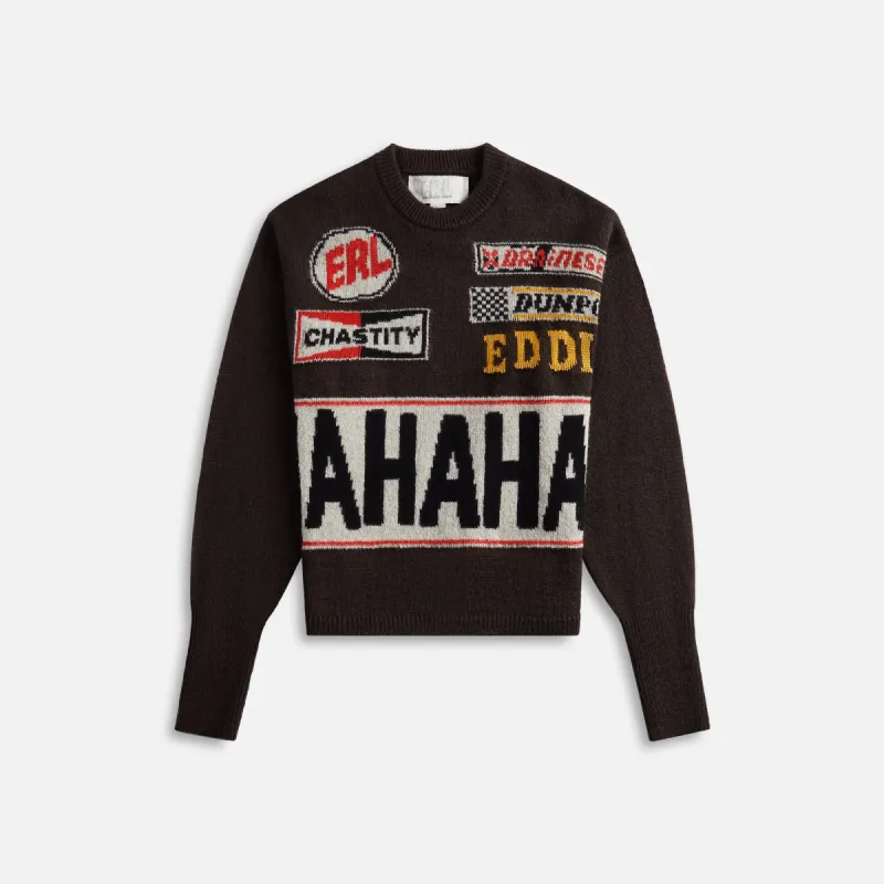 ERL Unisex HAHAHA Wool Sweater - Black sold by Kith
