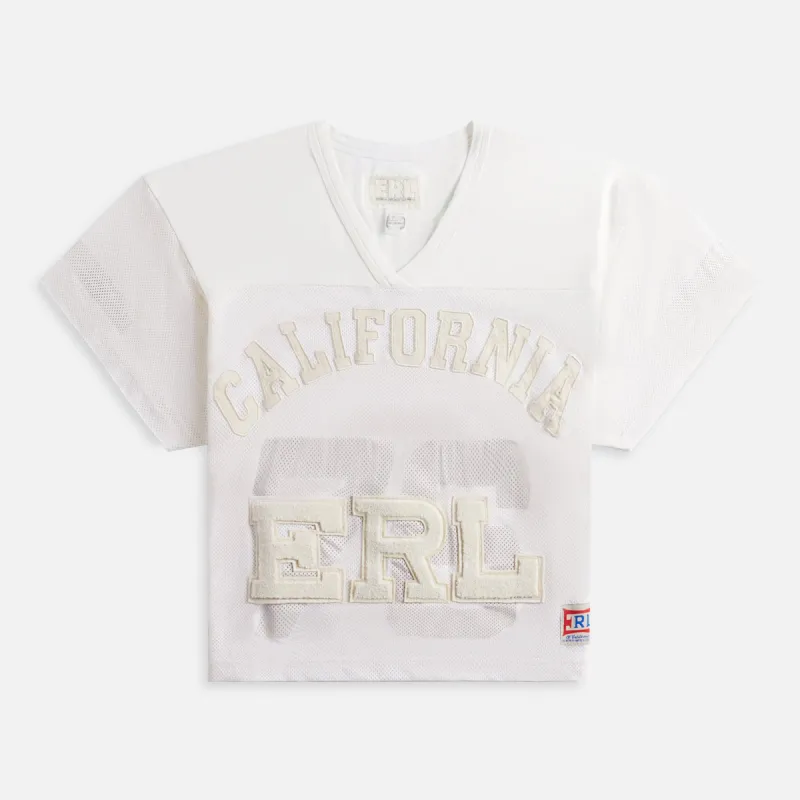 ERL Unisex Football Knit Jersey - Off White made by ERL