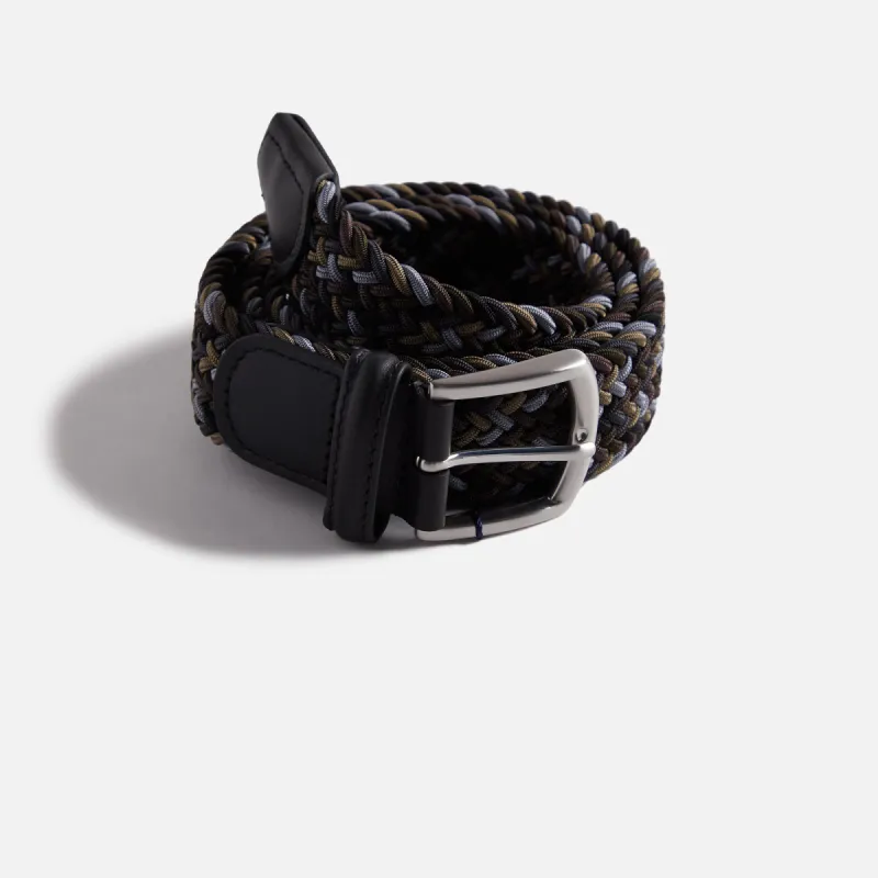 Anderson's Woven Leather Belt - Grey / Tan / Brown sold by Kith