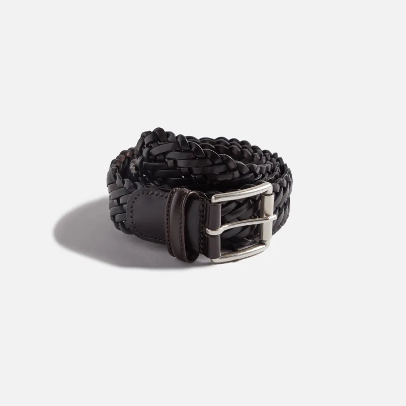 Anderson's Woven Leather Belt - Brown sold by Kith