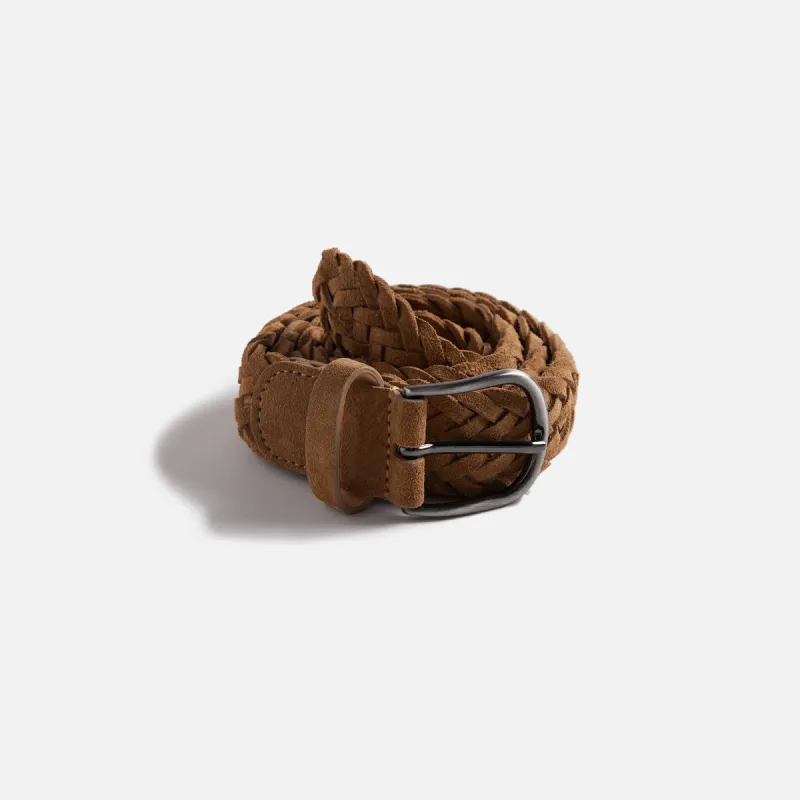 Anderson's Suede Woven Belt - Tan sold by Kith