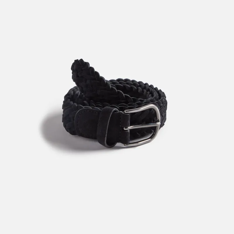 Anderson's Suede Woven Belt - Black sold by Kith