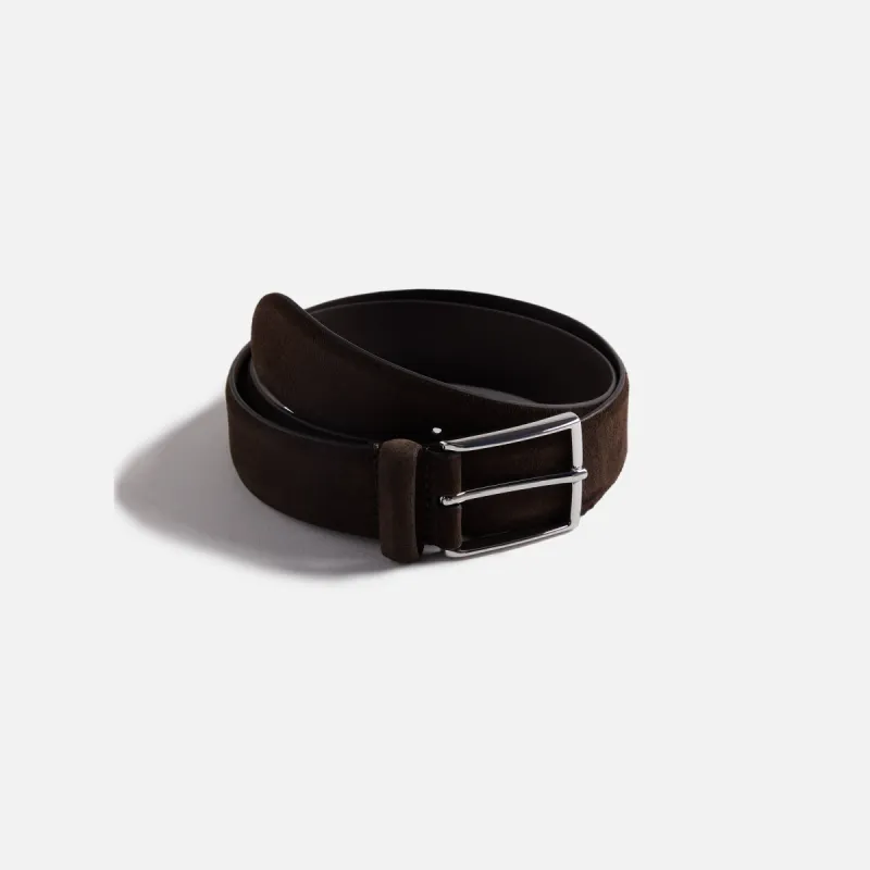Anderson's Suede Semi Formal Belt - Dark Brown sold by Kith