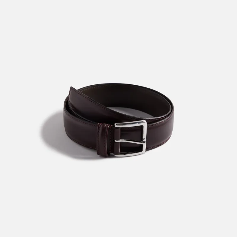Anderson's Stitched Trimmed Semi Formal Leather Belt - Oxblood sold by Kith