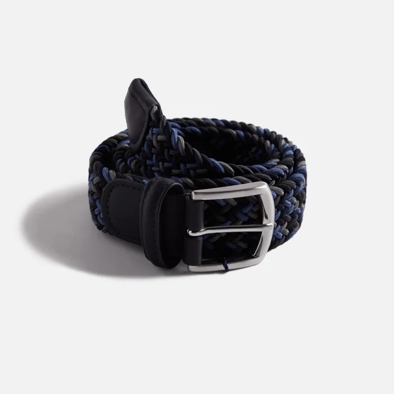 Anderson's Multi Color Stretch Woven Belt - Green / Navy / Black sold by Kith