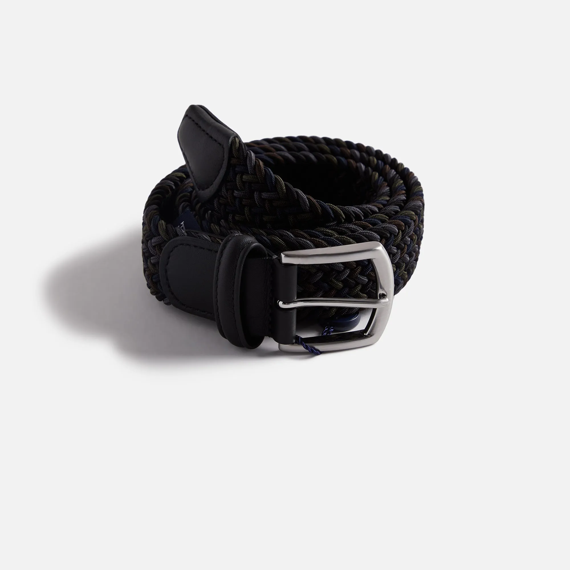 Anderson's Multi Color Stretch Woven Belt - Blue / Grey / Black sold by Kith