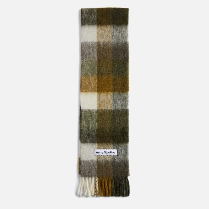 Acne Studios Vally Scarf - Taupe / Green / Black sold by Kith