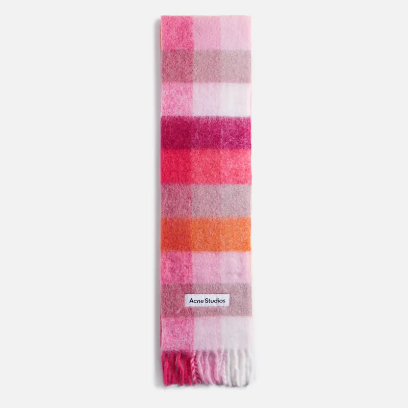 Acne Studios Vally Scarf - Pink / Fuschia / White sold by Kith