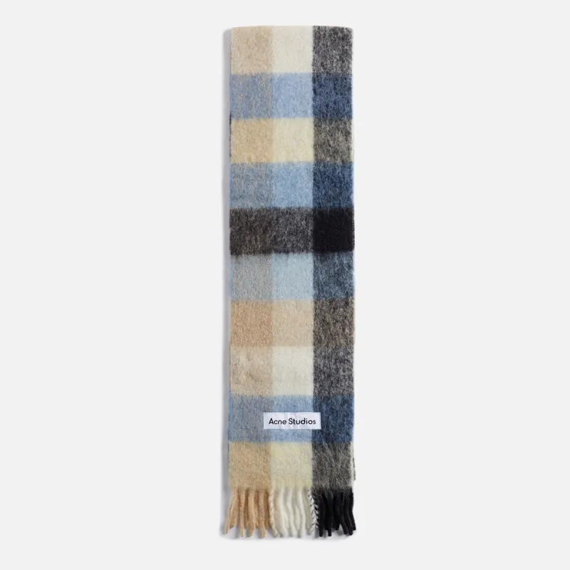 Acne Studios Vally Scarf - Blue / Beige / Black sold by Kith