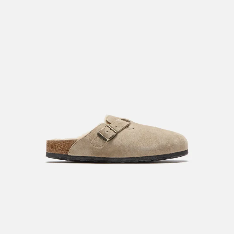 Birkenstock Boston - Shearling Suede / Shearling Taupe / Sandcastle sold by Kith