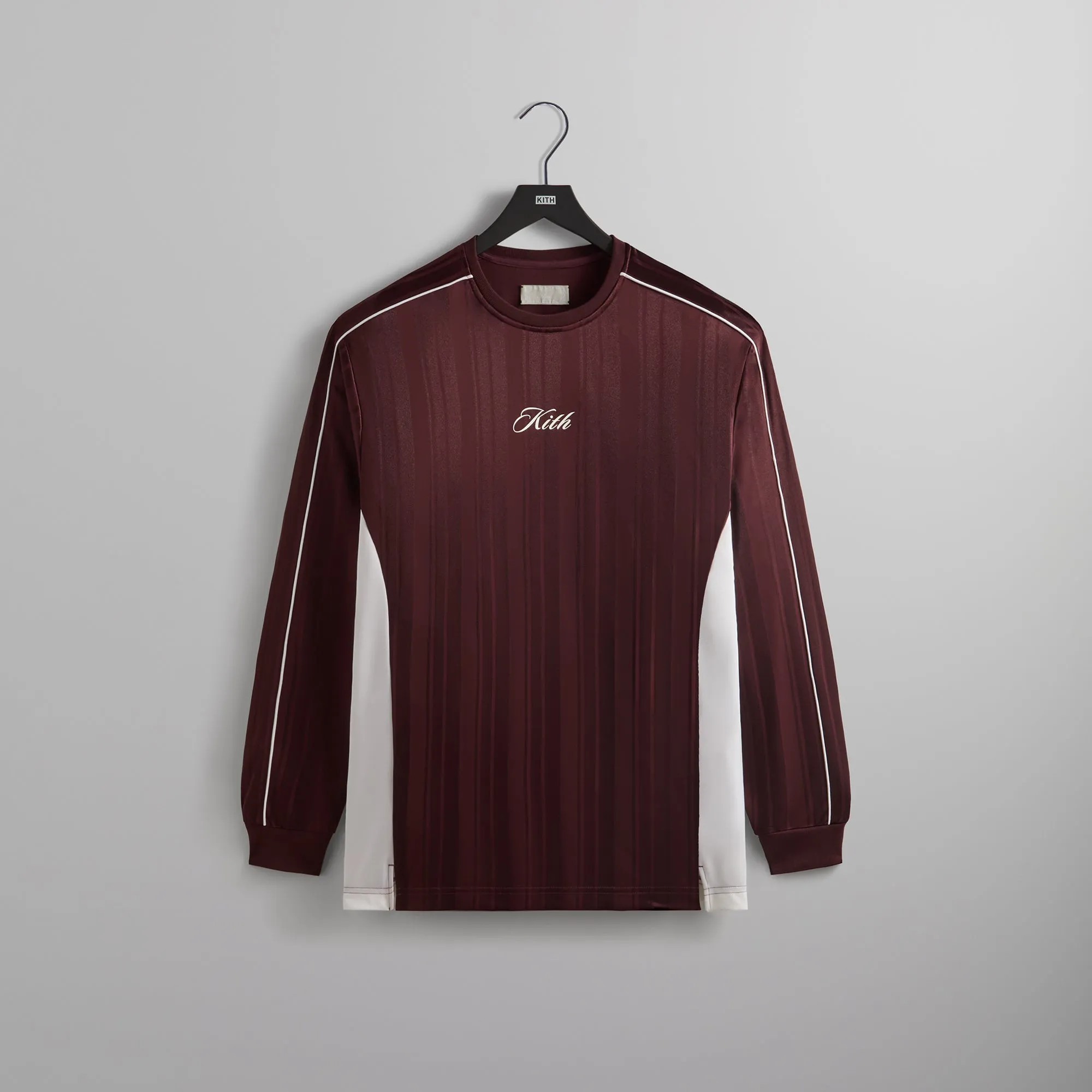 Kith Pinstripe Tricot Panelled Tee - Magma sold by Kith