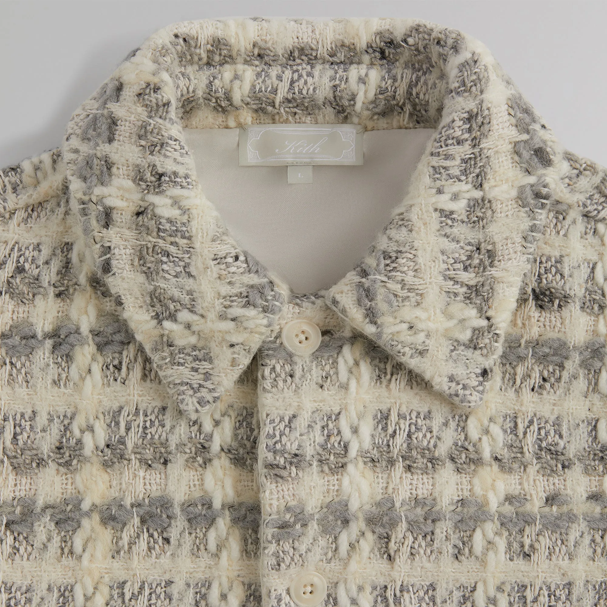 Kith Windowpane Tweed Boxy Collared Overshirt - Atrium sold by Kith product image thumbnail 4