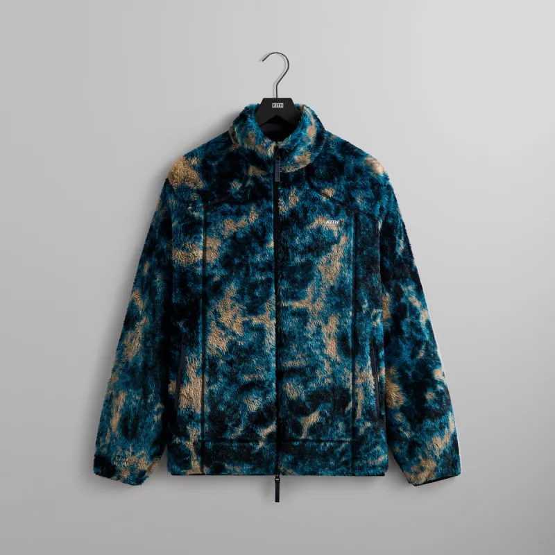 Kith Ice Dye Harper Vintage Sherpa Full Zip Jacket - Indigo sold by Kith