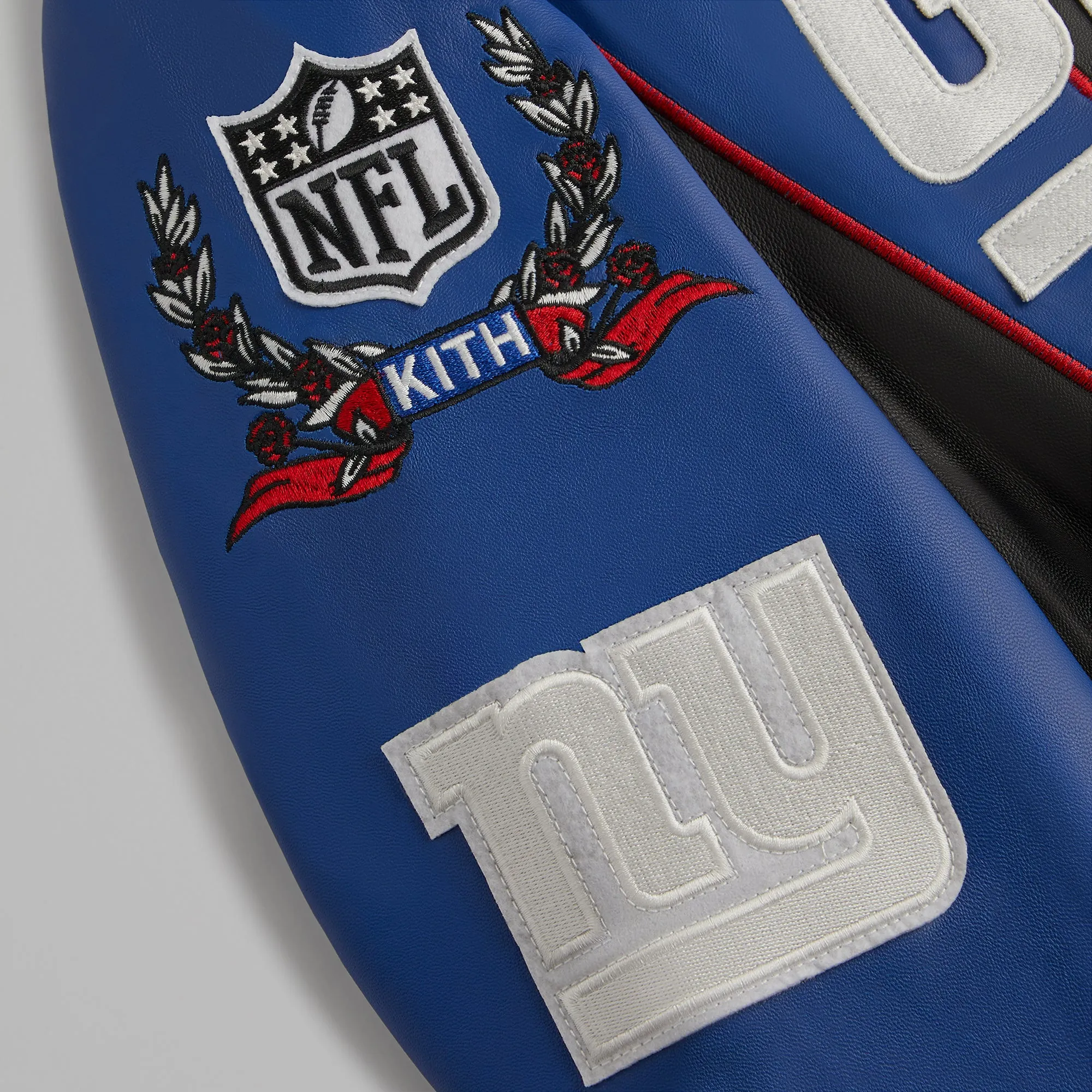 Kith & Jeff Hamilton for the NFL: Giants Leather Varsity Jacket sold by Kith product image thumbnail 4