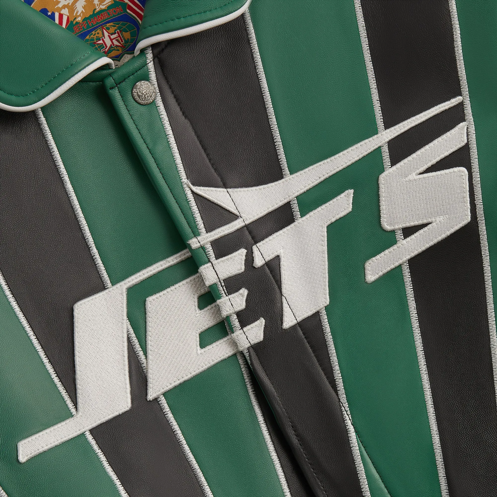 Kith & Jeff Hamilton for the NFL: Jets Leather Varsity Jacket sold by Kith product image thumbnail 3
