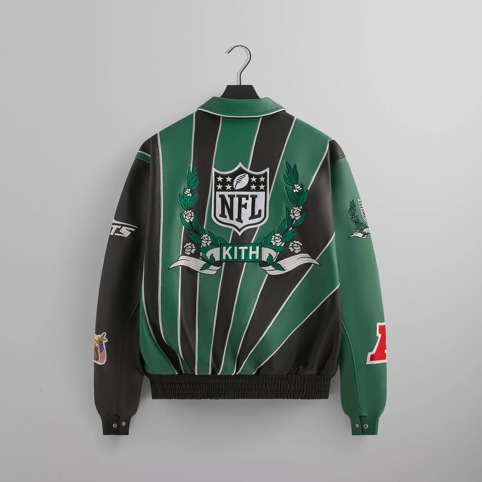 Kith & Jeff Hamilton for the NFL: Jets Leather Varsity Jacket sold by Kith product image thumbnail 2