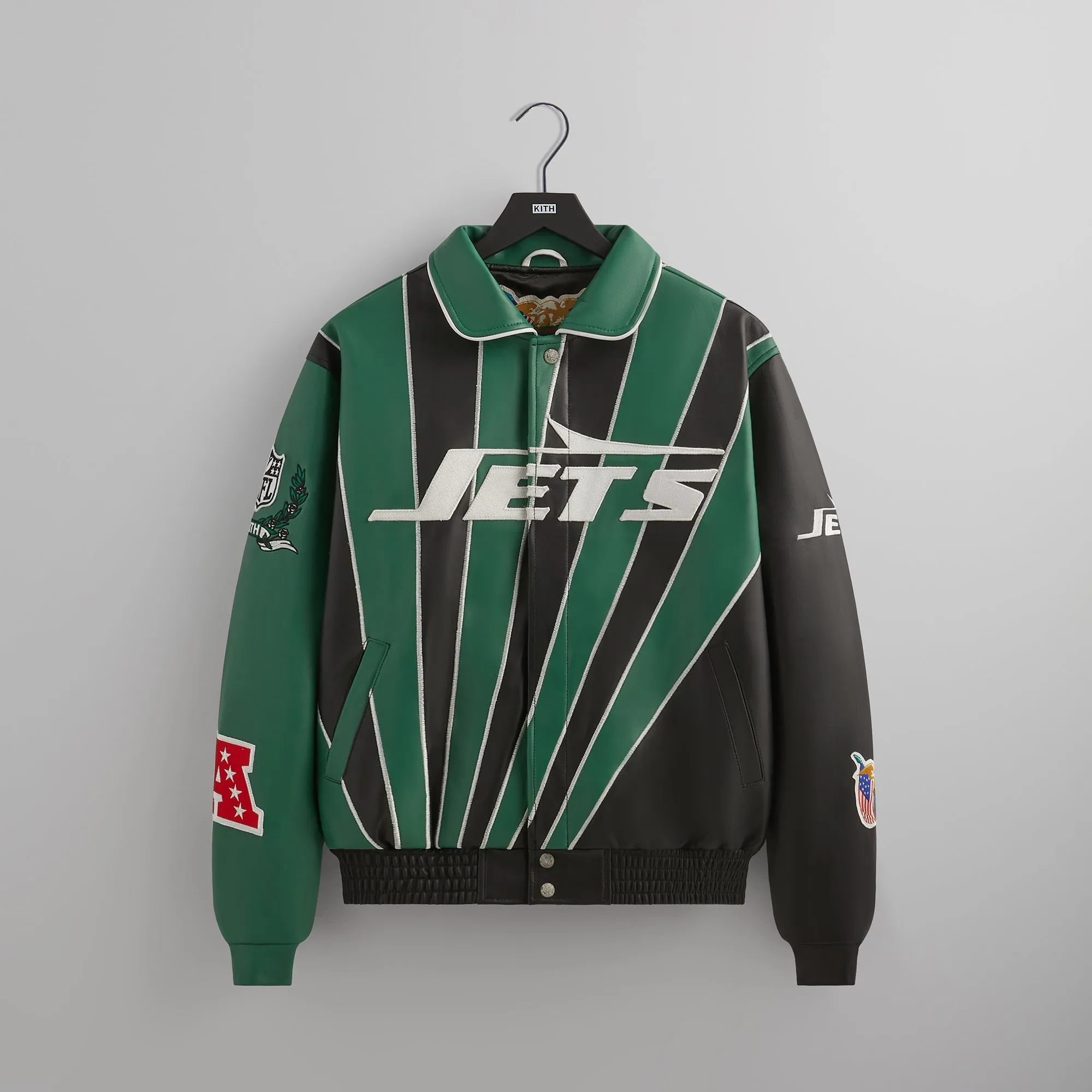 Kith & Jeff Hamilton for the NFL: Jets Leather Varsity Jacket sold by Kith