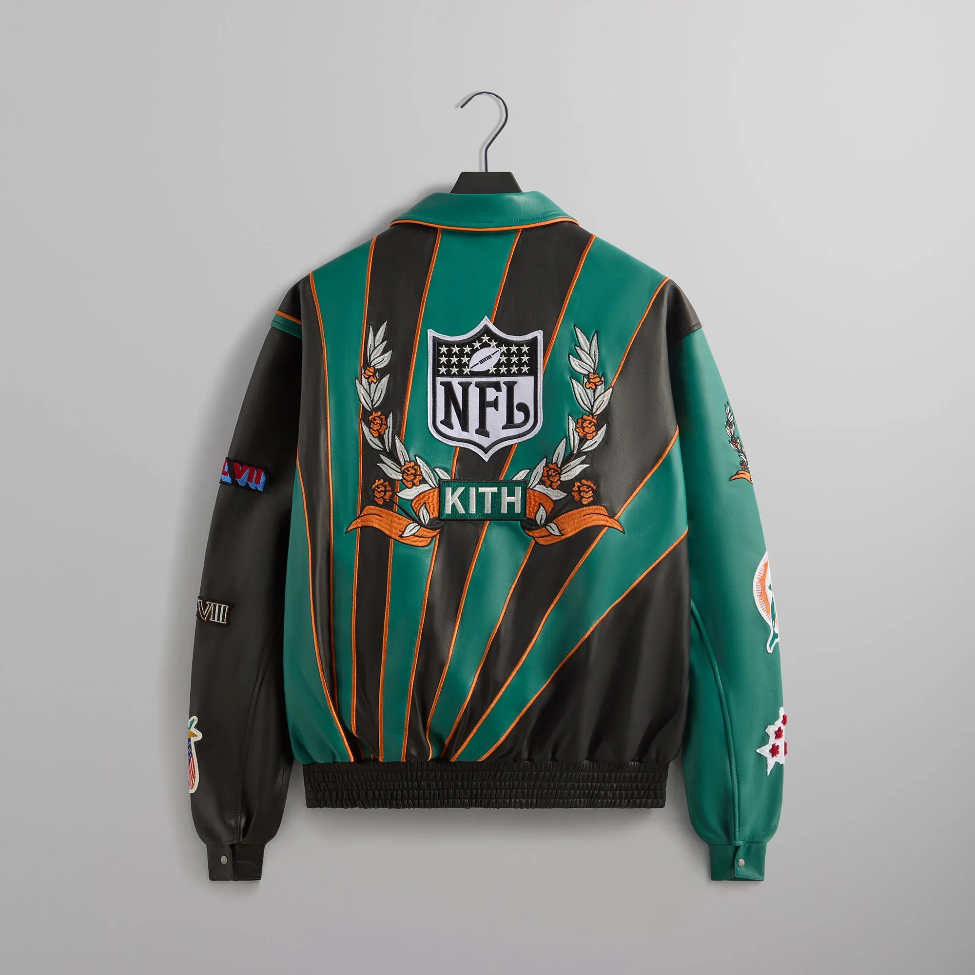 Kith & Jeff Hamilton for the NFL: Dolphins Leather Varsity Jacket sold by Kith product image thumbnail 2
