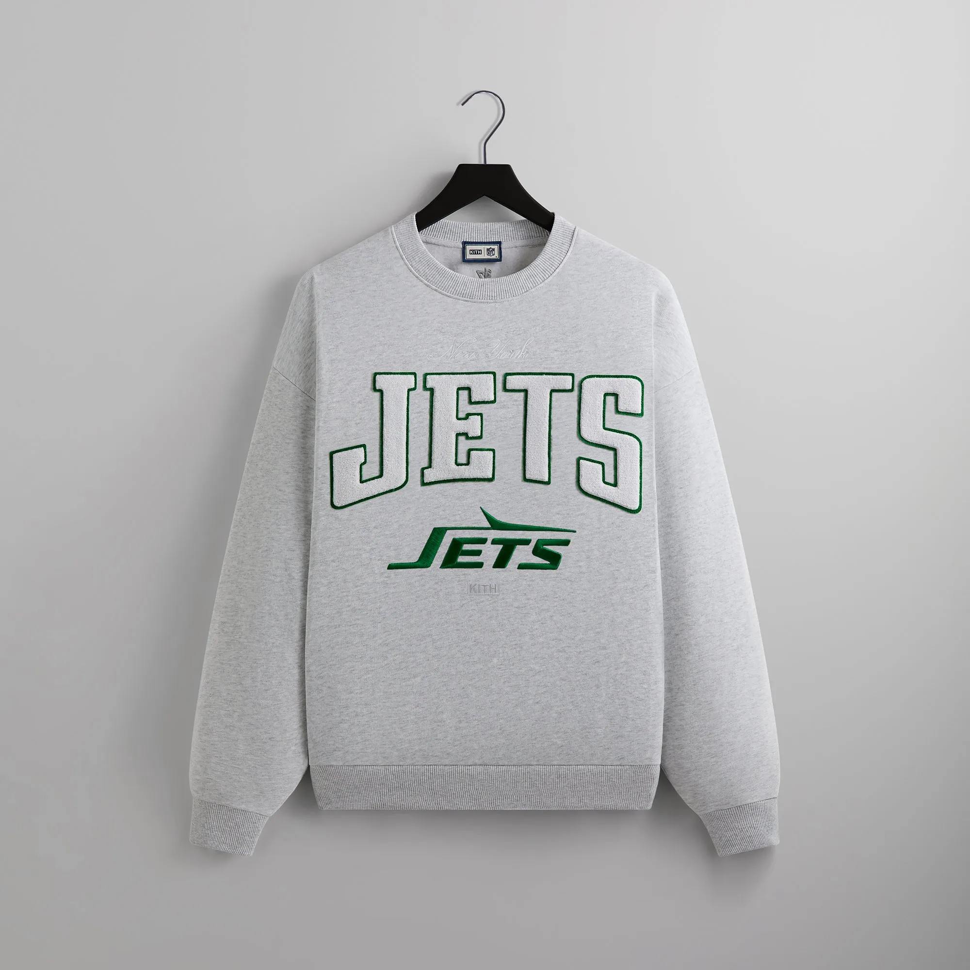 Kith & '47 for the NFL: Jets Nelson Crewneck - Light Heather Grey sold by Kith